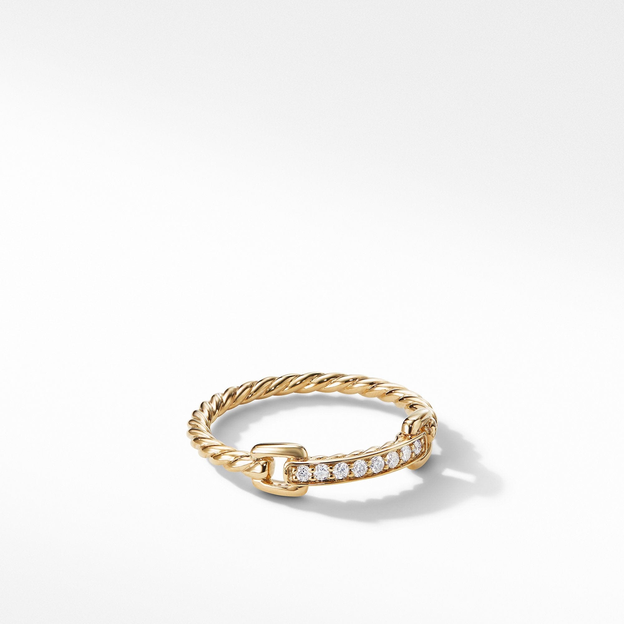 Petite Pavé Ring with Diamonds in 18K Gold