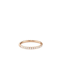 Cable Pavé Band Ring in 18K Rose Gold with Diamonds