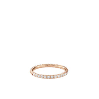 Cable Pavé Band Ring in 18K Rose Gold with Diamonds