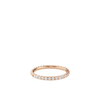 Cable Pavé Band Ring in 18K Rose Gold with Diamonds