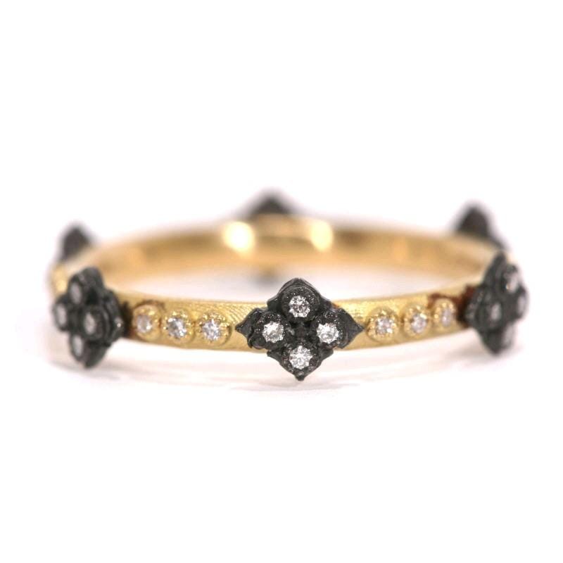 18K Yellow Gold and Sterling Silver Cravelli Cross Ring
