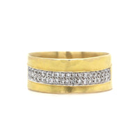 14K Yellow Gold Wide Pave Diamond Ring