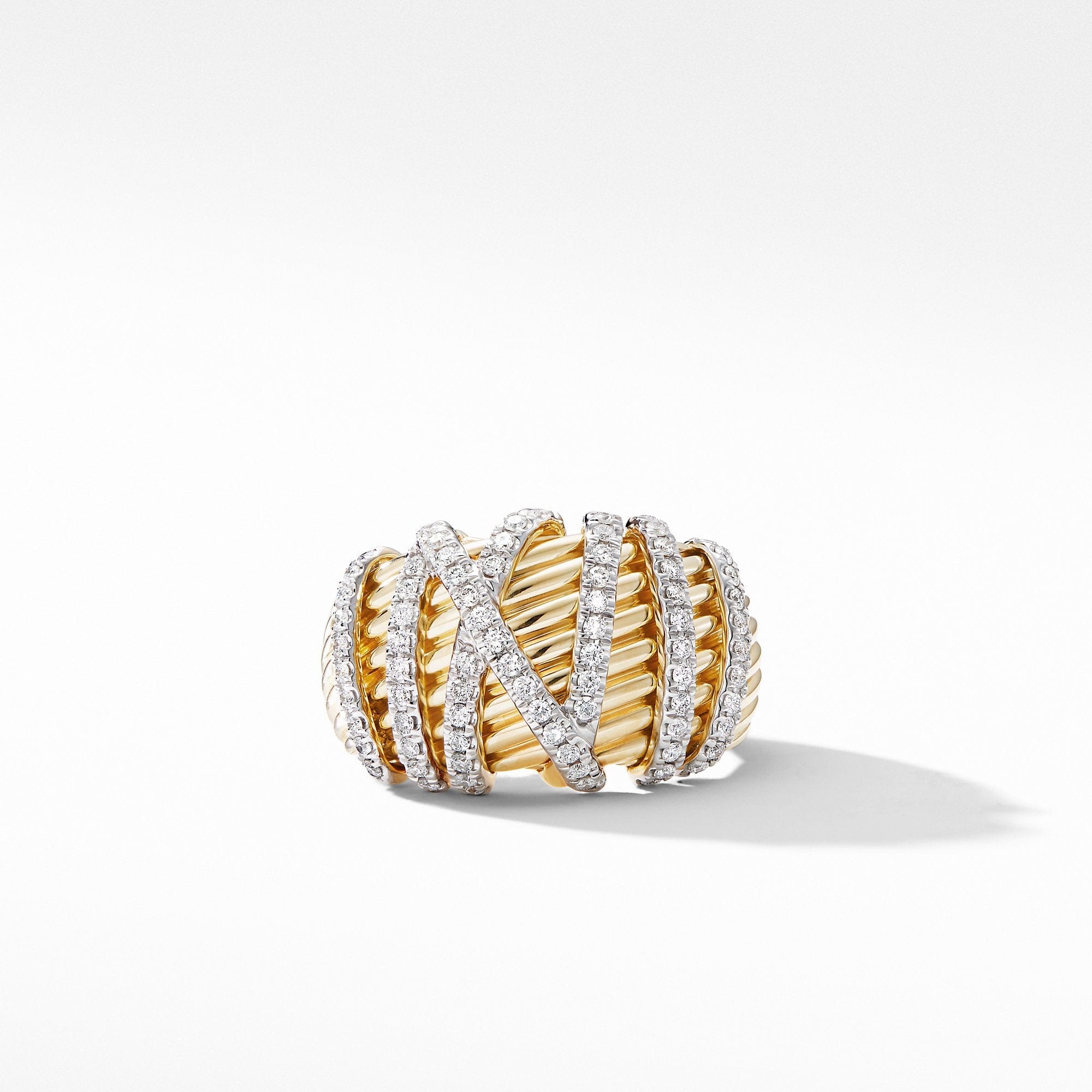 Helena Dome Ring in 18K Yellow Gold with Diamonds