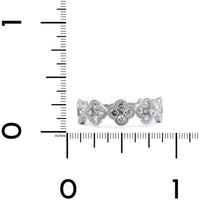18K White Gold Five Diamond Station Flower Ring