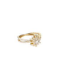 Starbust Ring in 18K Yellow Gold with Pavé Diamonds