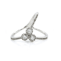 14K White Gold Diamond "X" Ring