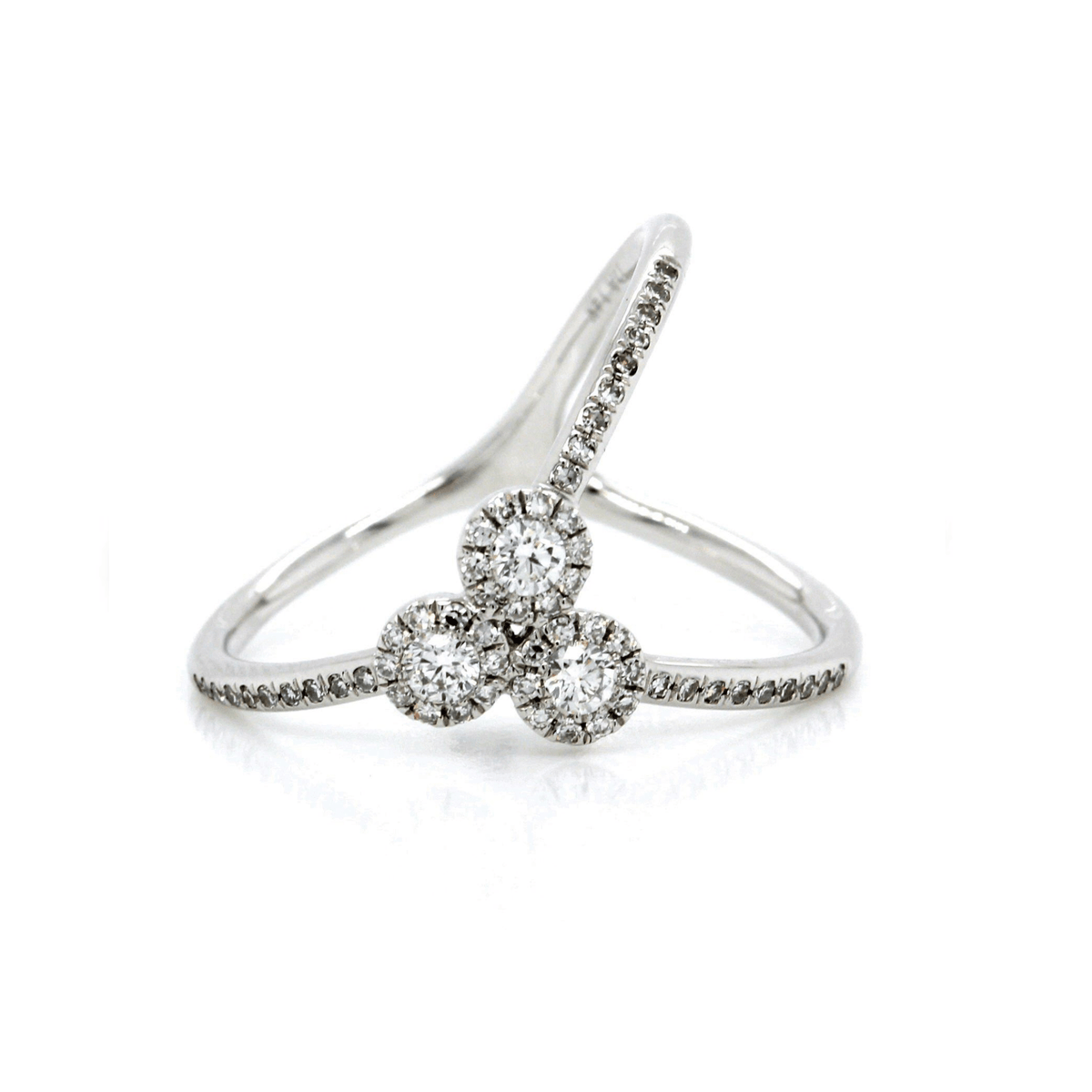 14K White Gold Diamond "X" Ring