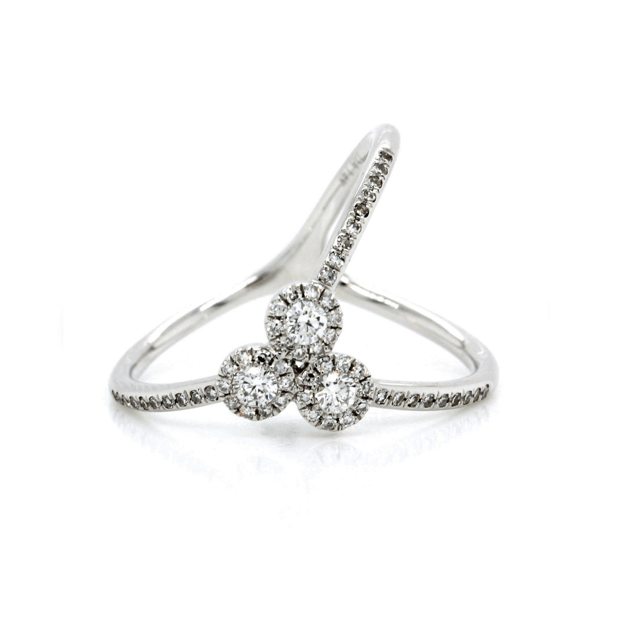14K White Gold Diamond "X" Ring