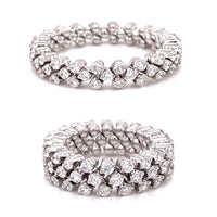 18K White Gold 3 Row Adjustable Diamond Ring