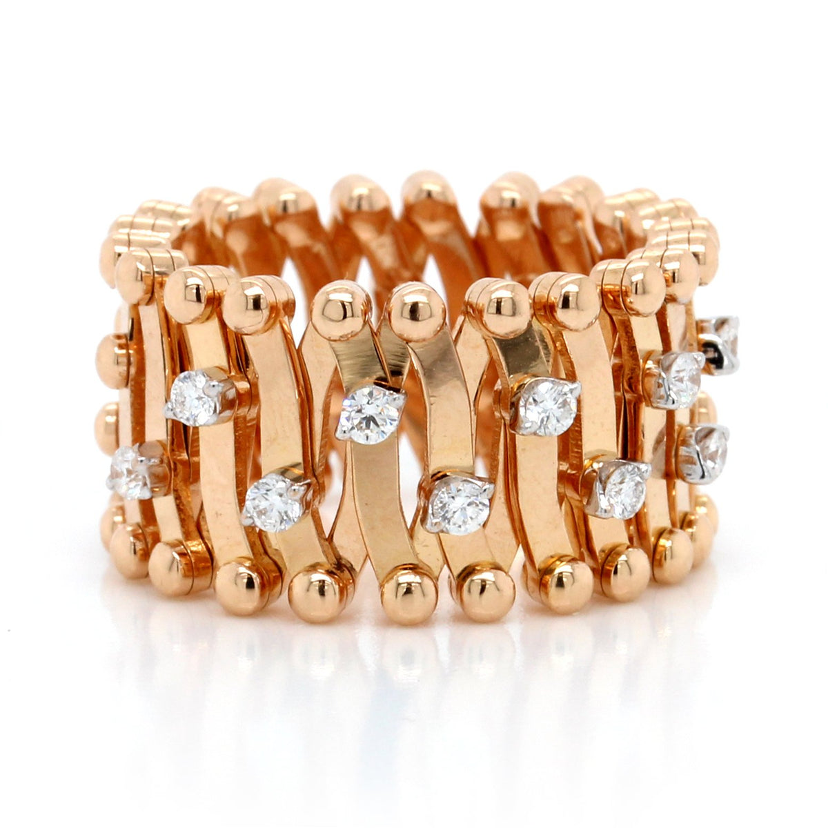 18K White and Rose Gold Diamond Ring/Bracelet