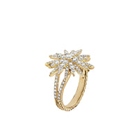 Starburst Ring 18K Yellow Gold with Diamonds, 20mm