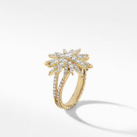 Starburst Ring in 18K Yellow Gold with Full Pavé Diamonds