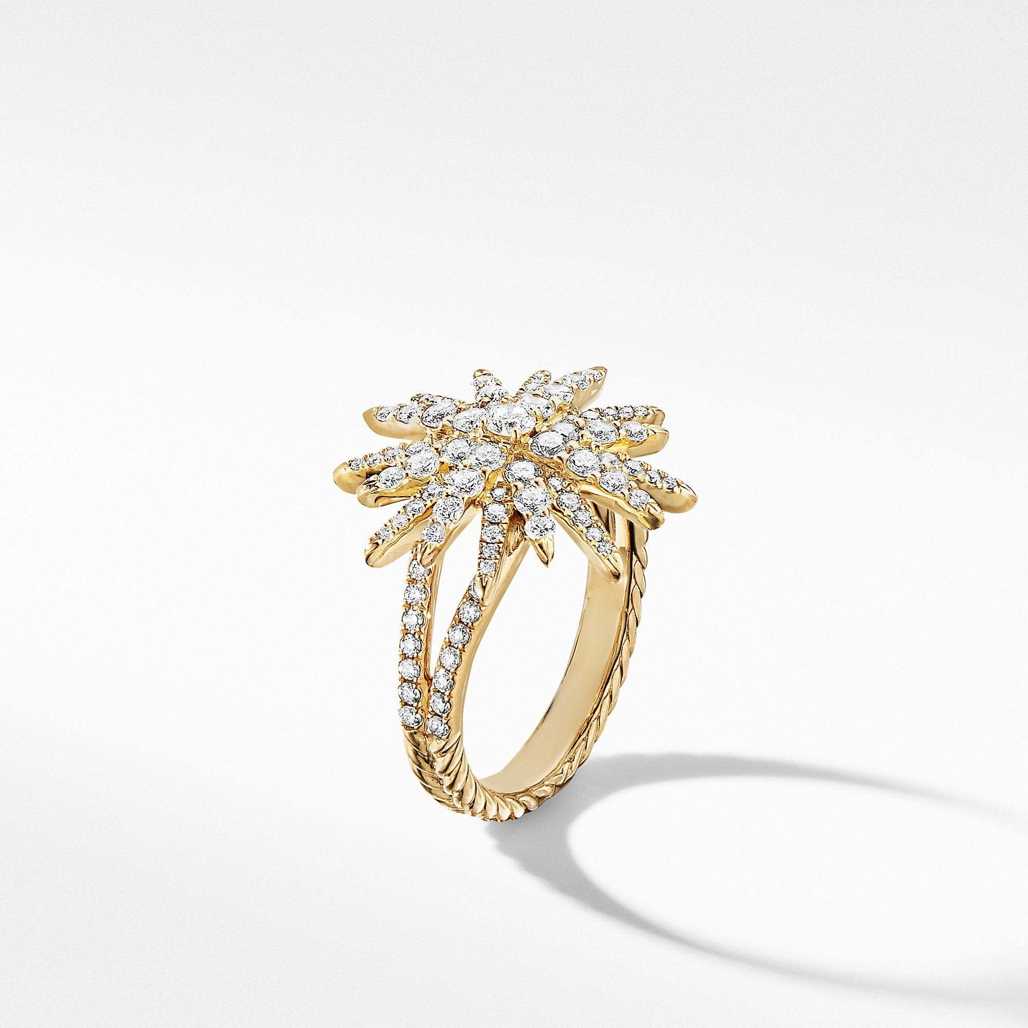 Starburst Ring in 18K Yellow Gold with Full Pavé Diamonds
