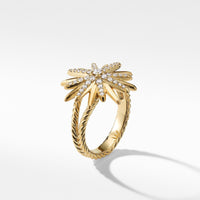 Starburst Ring in 18K Yellow Gold with Pavé Diamonds