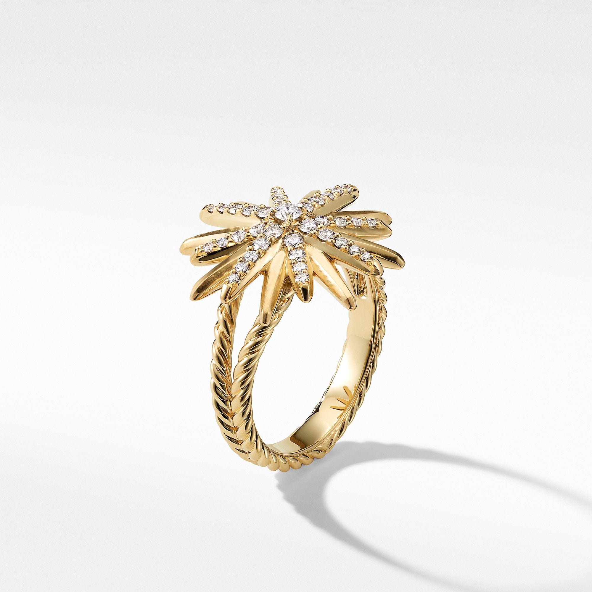 Starburst Ring in 18K Yellow Gold with Pavé Diamonds