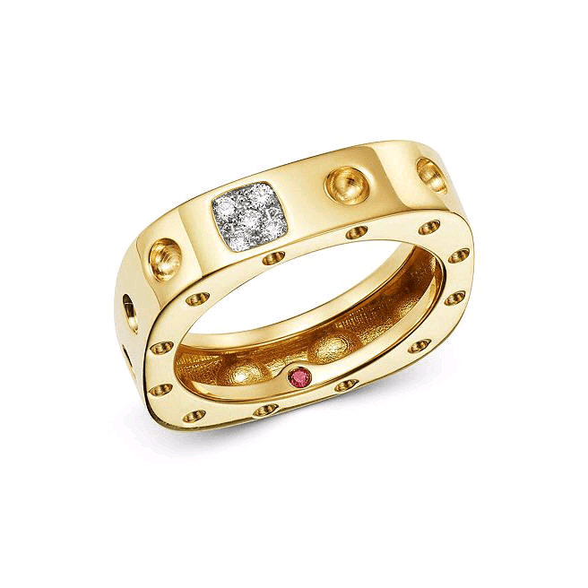 18K Yellow Gold Pois Moi Diamond Accent Ring