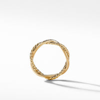 Petite Infinity Twisted Ring in 18K Yellow Gold with Pavé Diamonds
