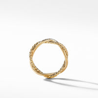 Petite Infinity Twisted Ring in 18K Yellow Gold with Pavé Diamonds