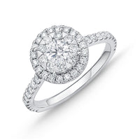18K White Gold Diamond Bouquet Halo Ring