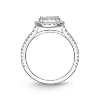 18K White Gold Diamond Bouquet Halo Ring