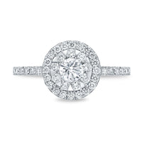 18K White Gold Diamond Bouquet Halo Ring