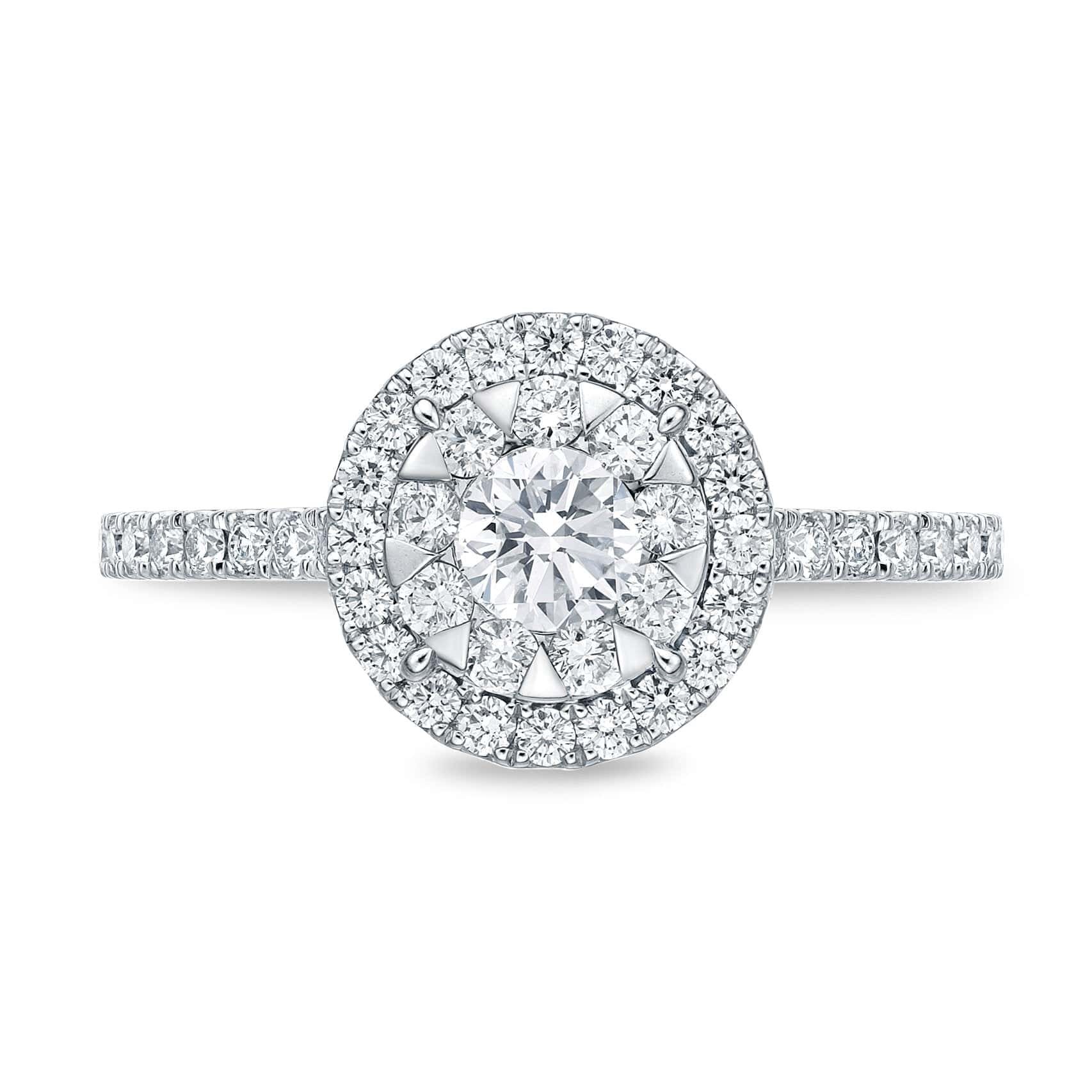 18K White Gold Diamond Bouquet Halo Ring