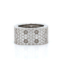 18K White Gold 2 Row Pois Mois Diamond Ring