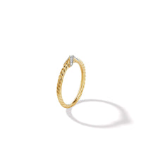 Petite X Ring in 18K Yellow Gold with Pavé Diamonds