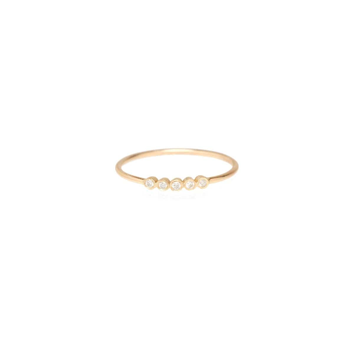 14K Yellow Gold Bezel Set Diamond Ring