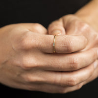 14K Yellow Gold Diamond Baguette Ring