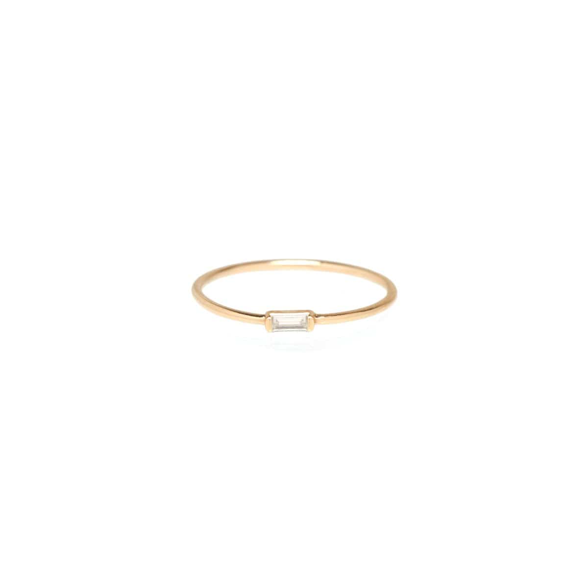 14K Yellow Gold Diamond Baquette Ring