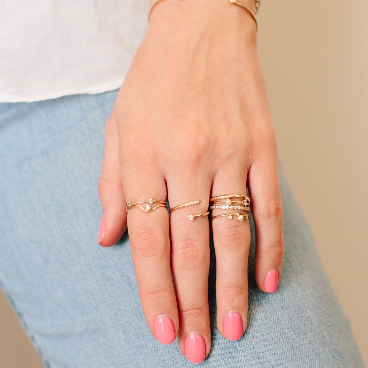 14K Yellow Gold Bypass Diamond Ring