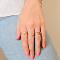 14K Yellow Gold Bypass Diamond Ring