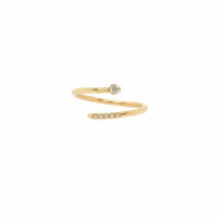 14K Yellow Gold Bypass Diamond Ring