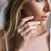 14K Yellow Gold Open Circle Diamond Ring