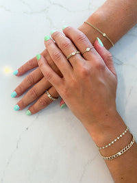 14K Yellow Curb Link Diamond Ring
