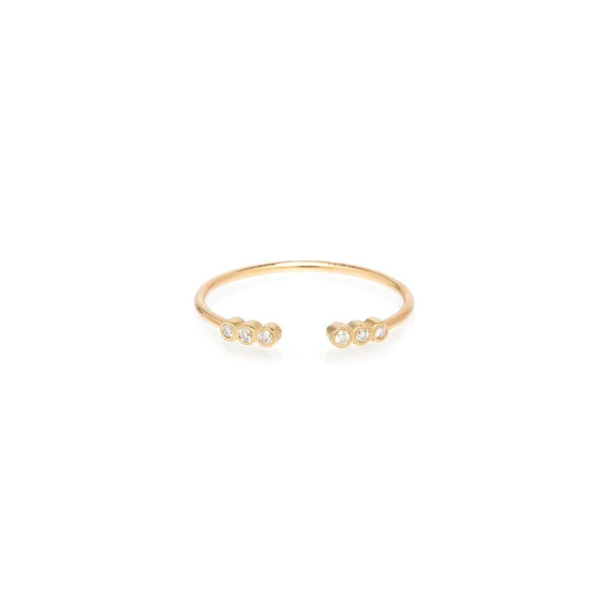 14K Yellow Gold Open Diamond Ring