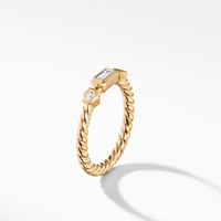 18k Yellow Gold Cable Baguette Ring