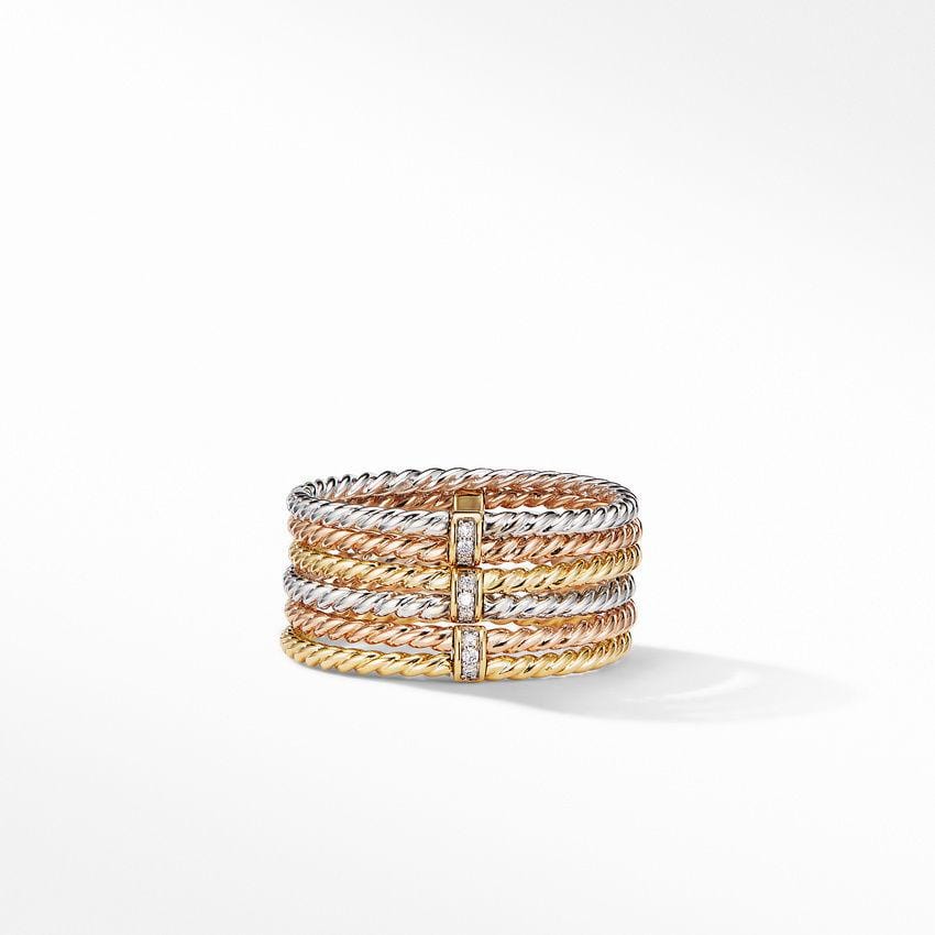 Diamond Origami Ring in 18K Yellow & White Gold