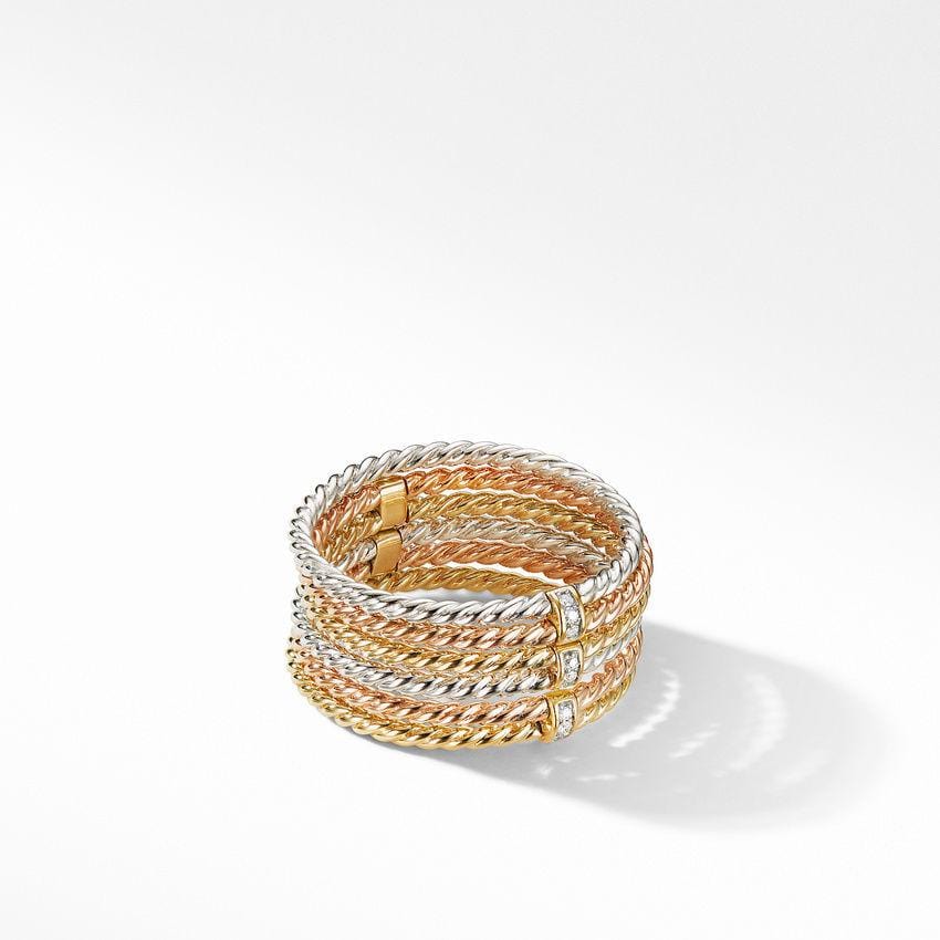Diamond Origami Ring in 18K Yellow & White Gold