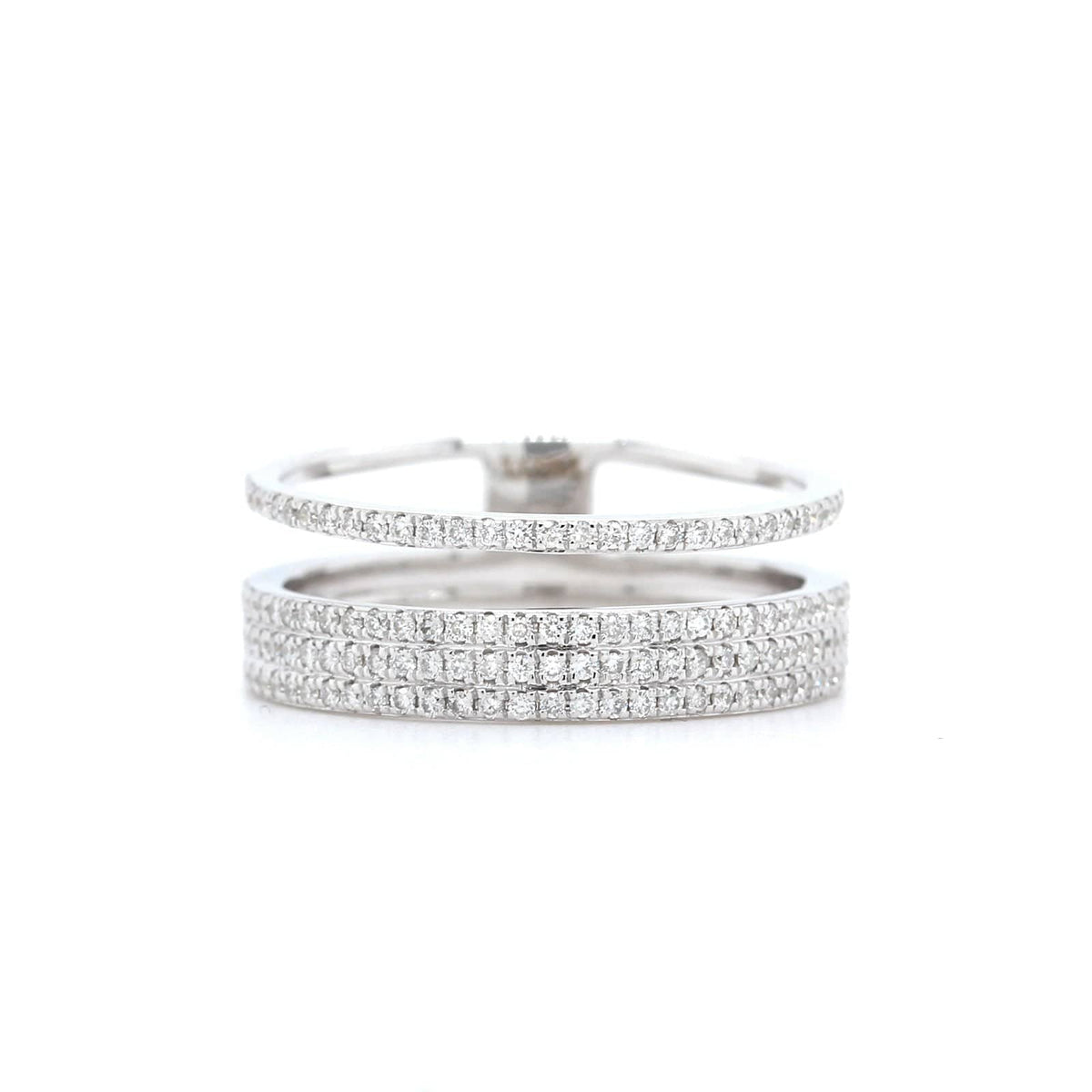 18K White Gold Diamond Stack Ring