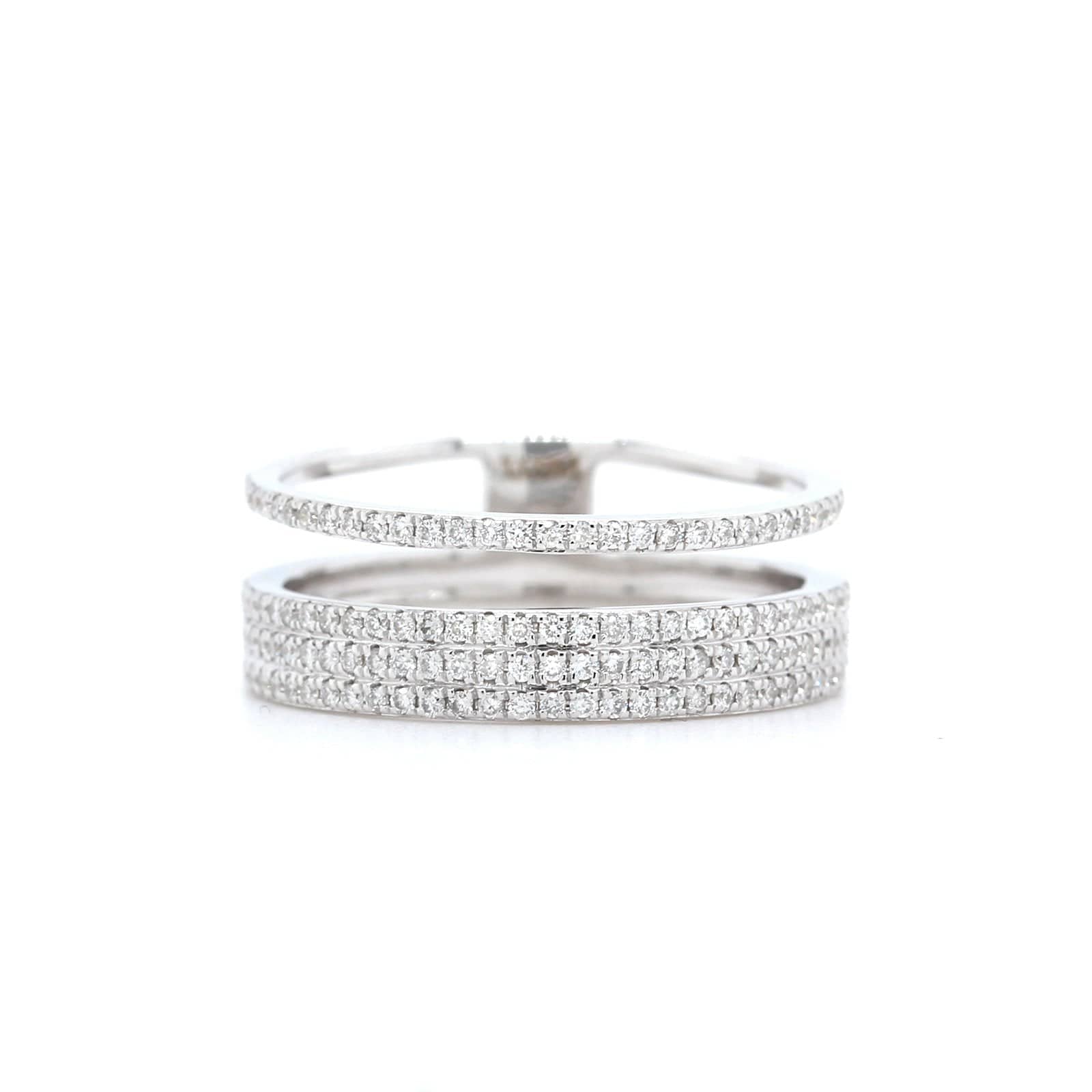 18K White Gold Diamond Stack Ring