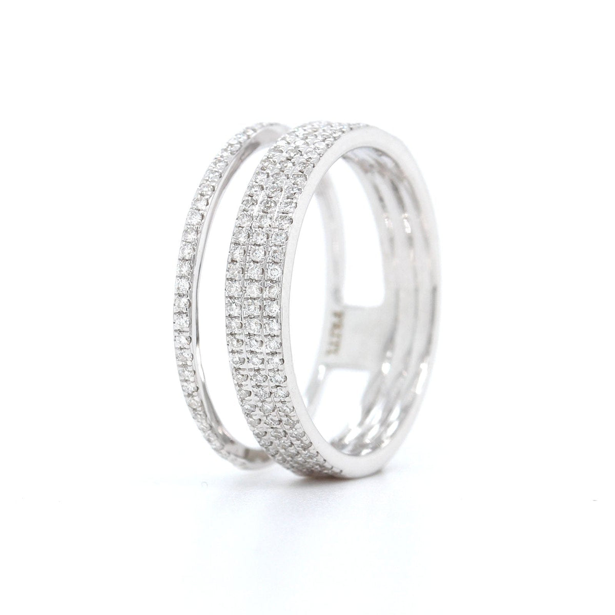 18K White Gold Diamond Stack Ring