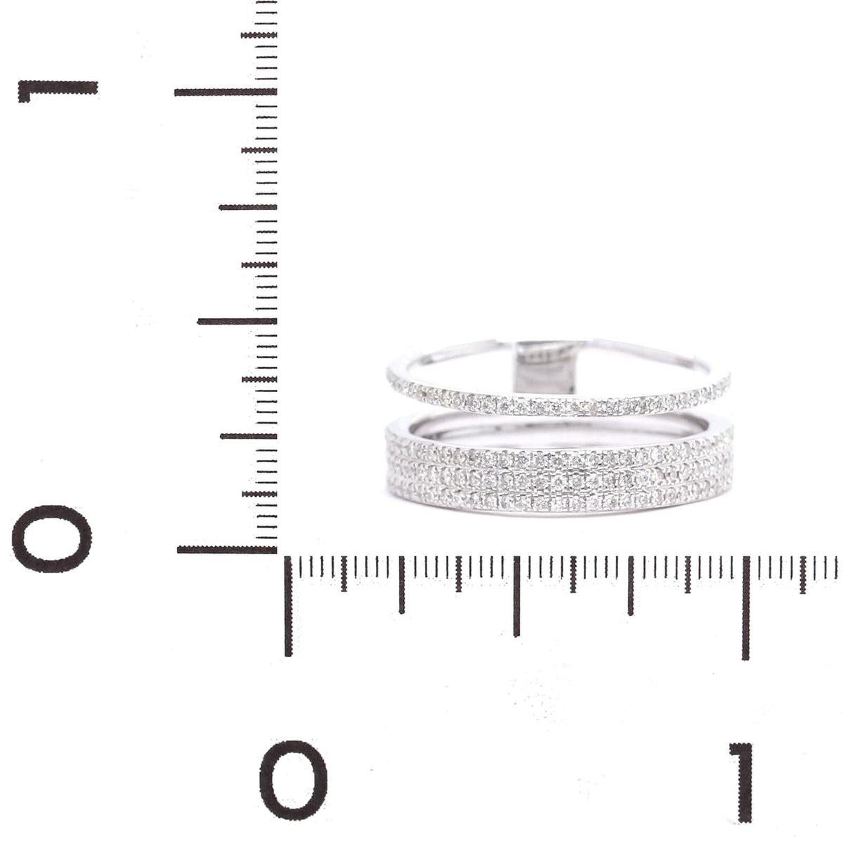 18K White Gold Diamond Stack Ring