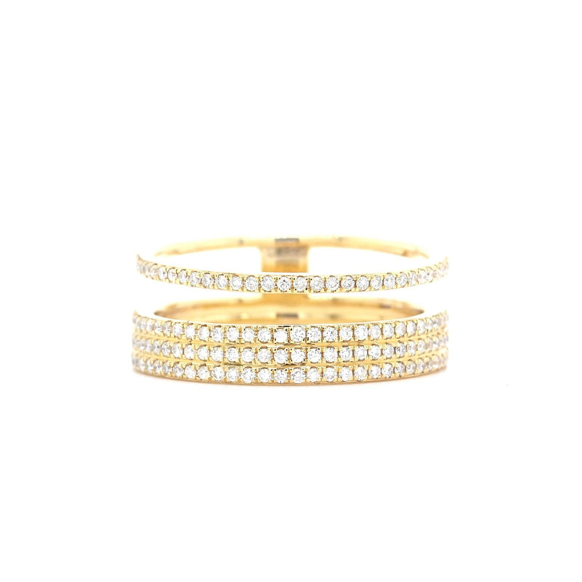 18K Yellow Gold Diamond Stack Ring