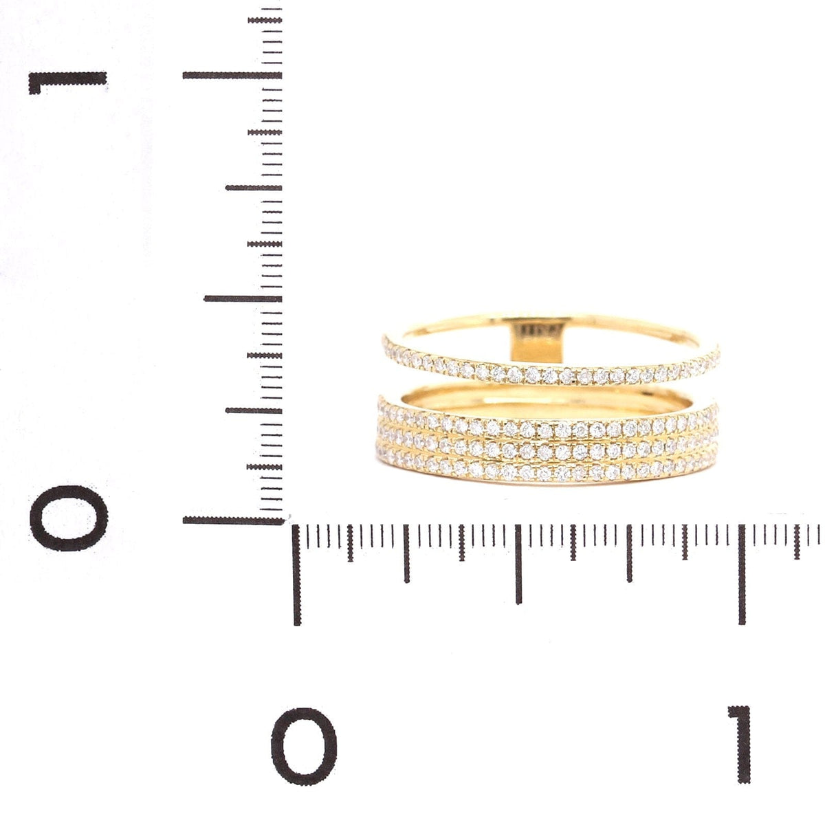 18K Yellow Gold Diamond Stack Ring