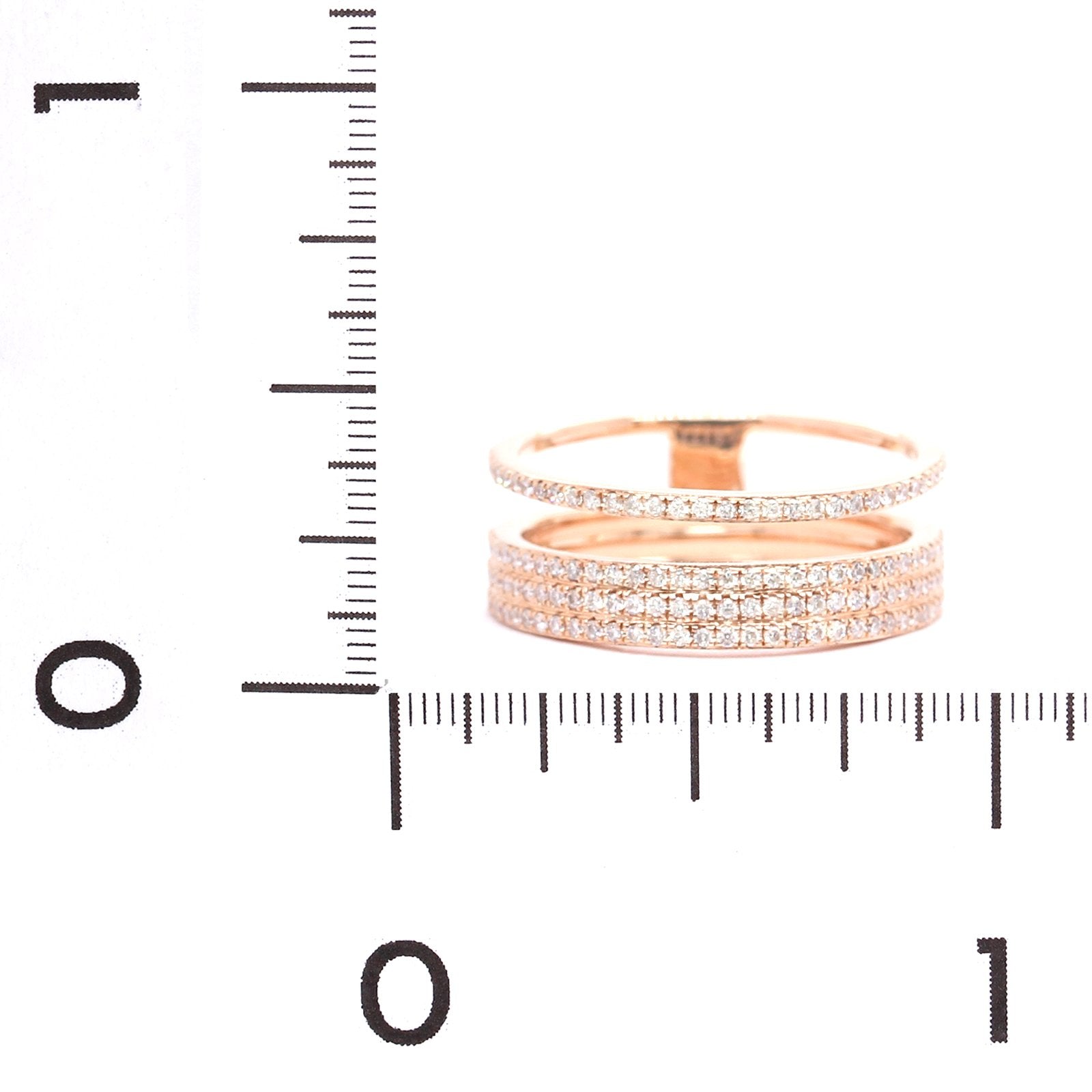 18K Rose Gold Diamond Stack Ring