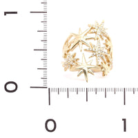 14K Yellow Gold 9 Star Diamond Ring