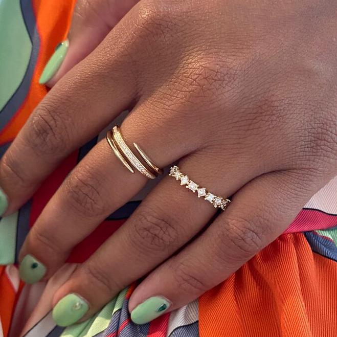 14K Yellow Gold Diamond Wrap Ring