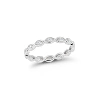 14K White Gold Marquise Bezel Set Ring